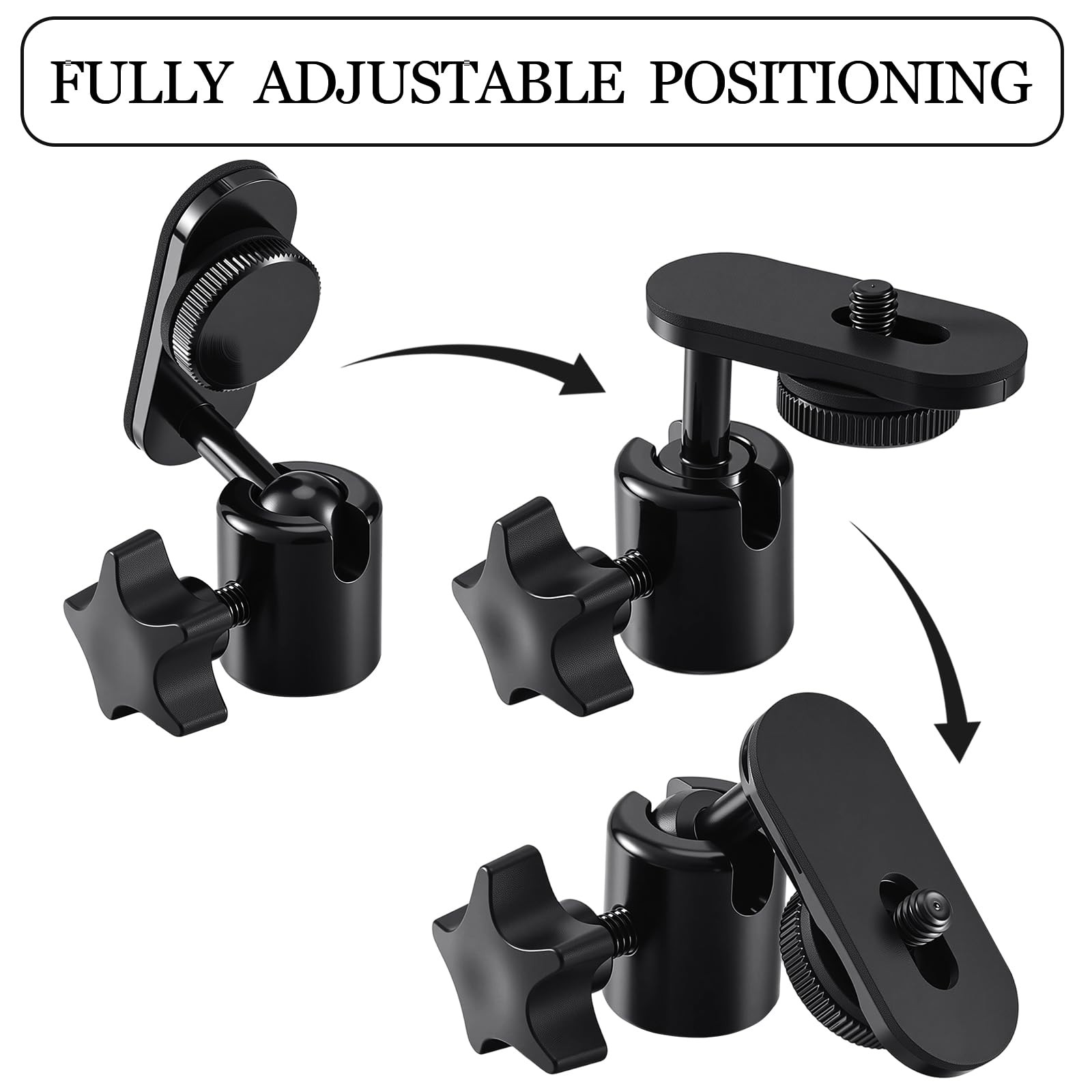 2 Pack Camera Mount Mic Stand Adapter Ball-and-Socket Head Mic Stand Adapter ...