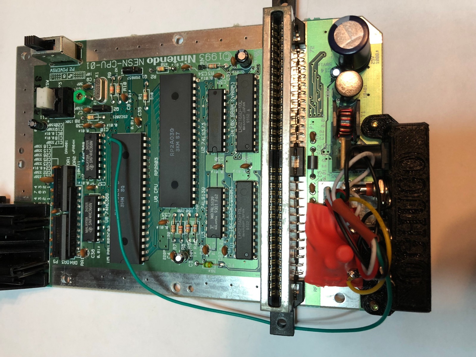 Nintendo NES-101 Top Loader w/ 3D Printed Back Composite AV LED & RECAP Service