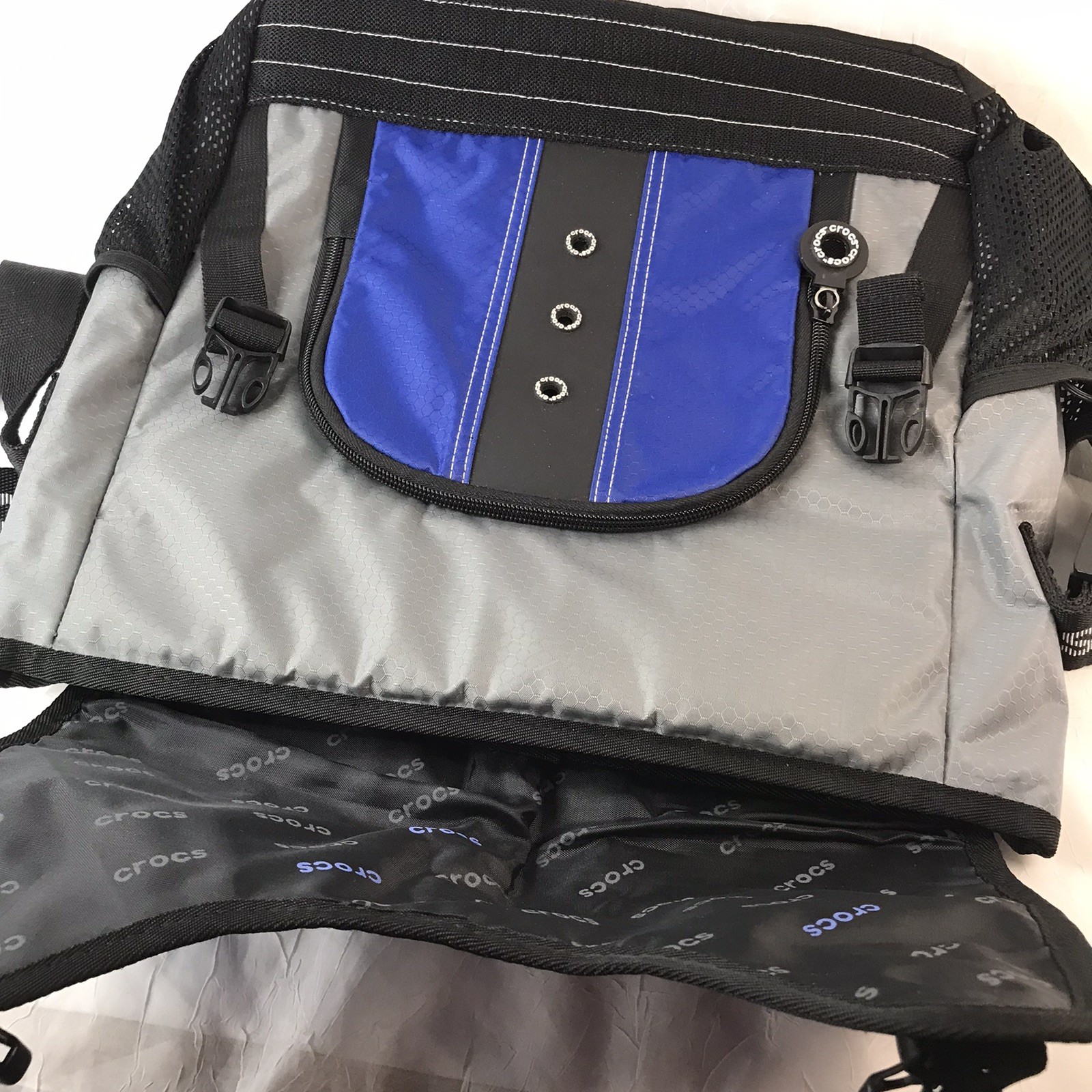 CROCS Computer Messenger Laptop Tablet Travel Bag Adjustable Strap Blue Nylon