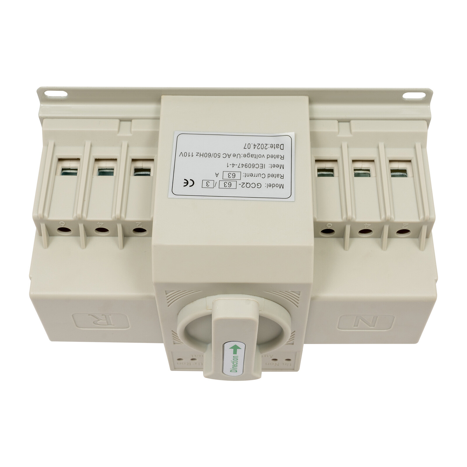 63A Dual Power Automatic Transfer Switch Double Power Switch Screw Mounting