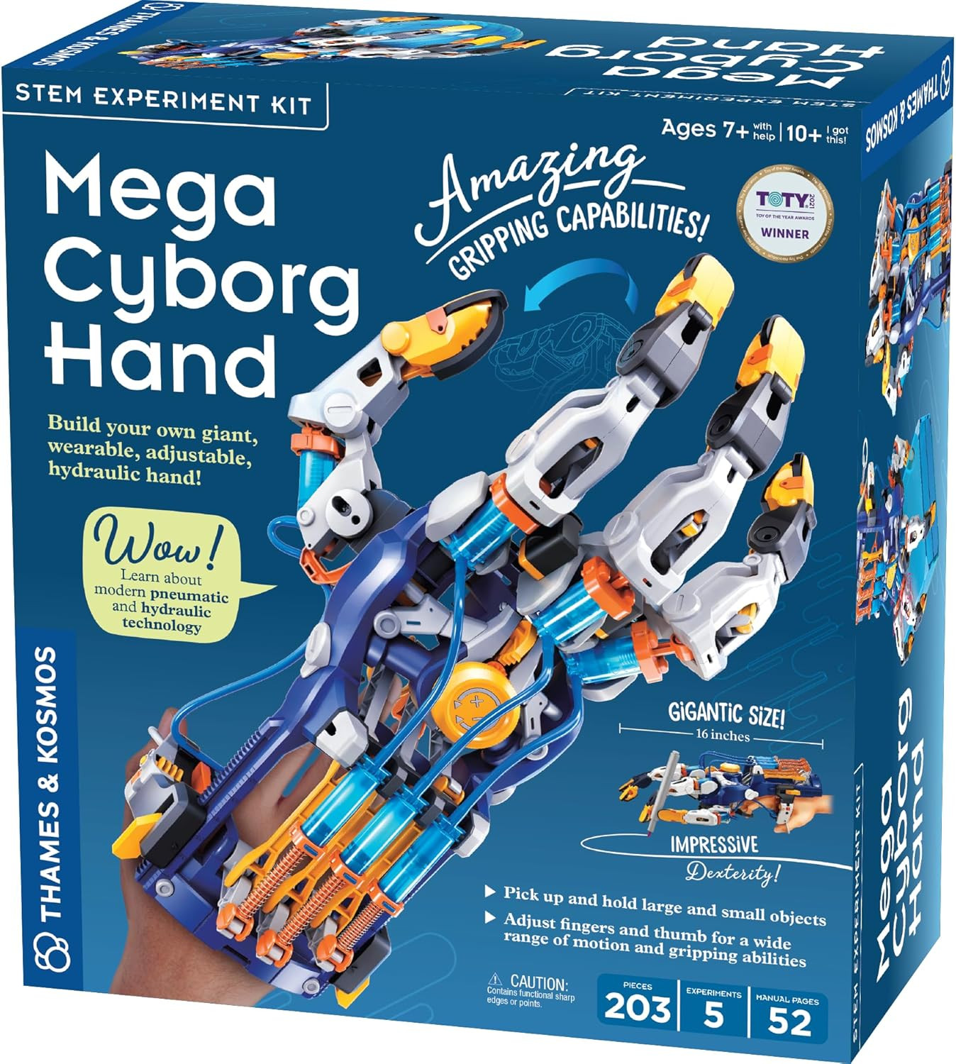 Mega Cyborg Hand STEM Experiment Kit | Build Your Own GIANT Hydraulic Amazing Gr