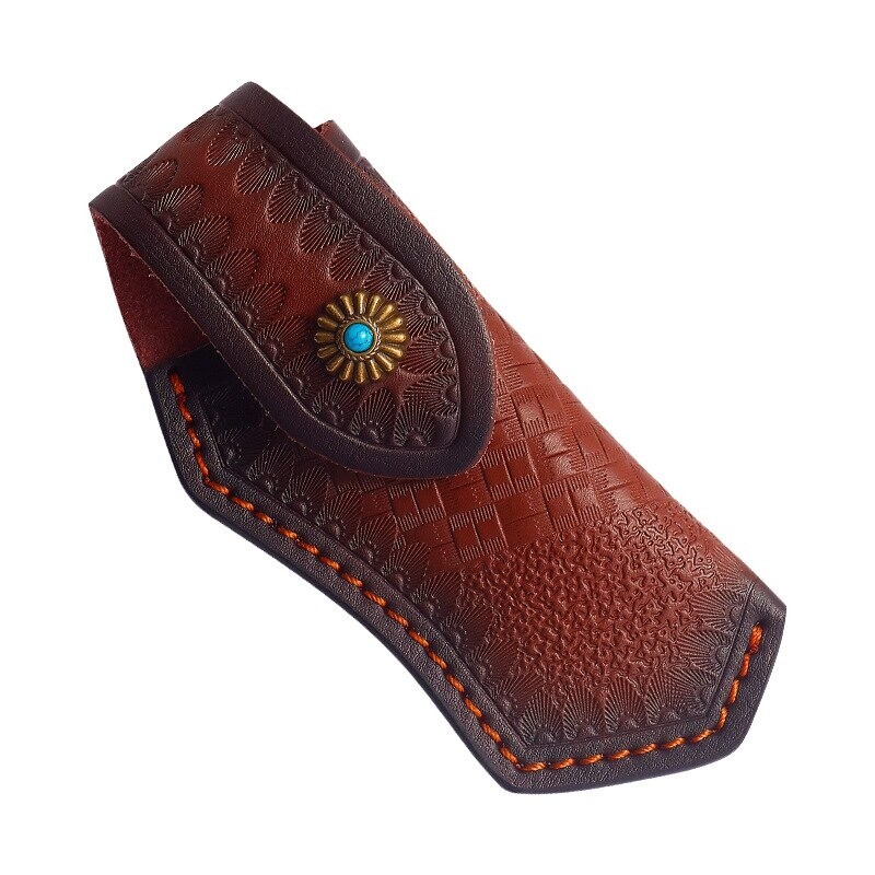 Real Genuine Cowhide Leather Multi Tool Folding Pocket Knife Pouch Sheath Case
