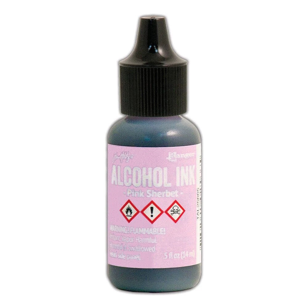 Ranger, Tim Holtz, Alcohol Ink, Pink Sherbet Alcohol Ink, .5 fl oz , Pink Ink