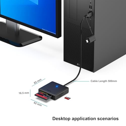 USB C USB 3.0 Memory Card Reader 4 in 1 SD Micro SD MS CF Adapter for MacBook