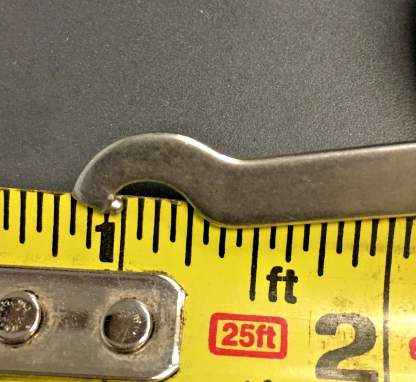 Micrometer Adjustment Spanner Wrench, 3" LONG, 1/2" x 1/4"