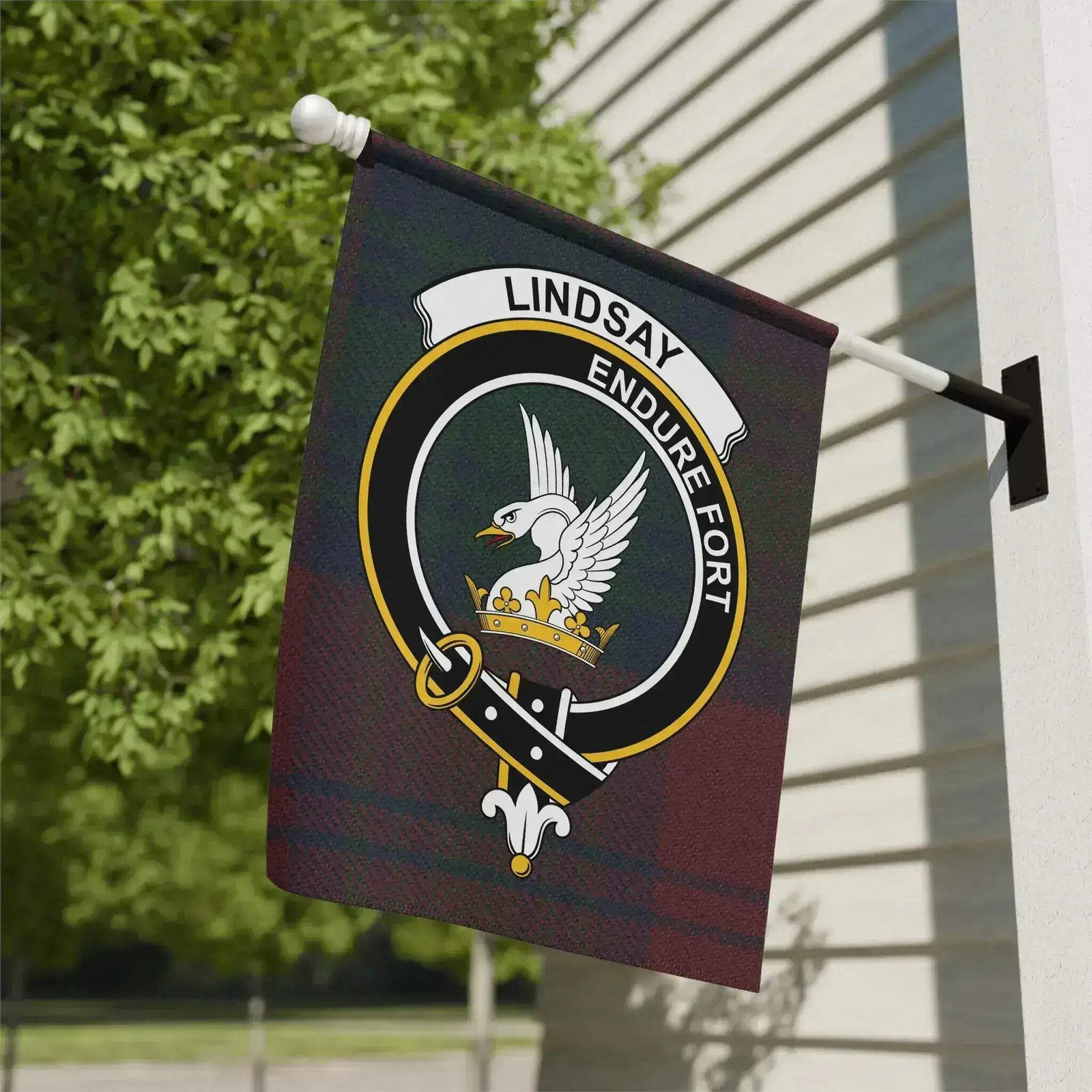 Lindsay Clan Scottish Tartan Garden Flag