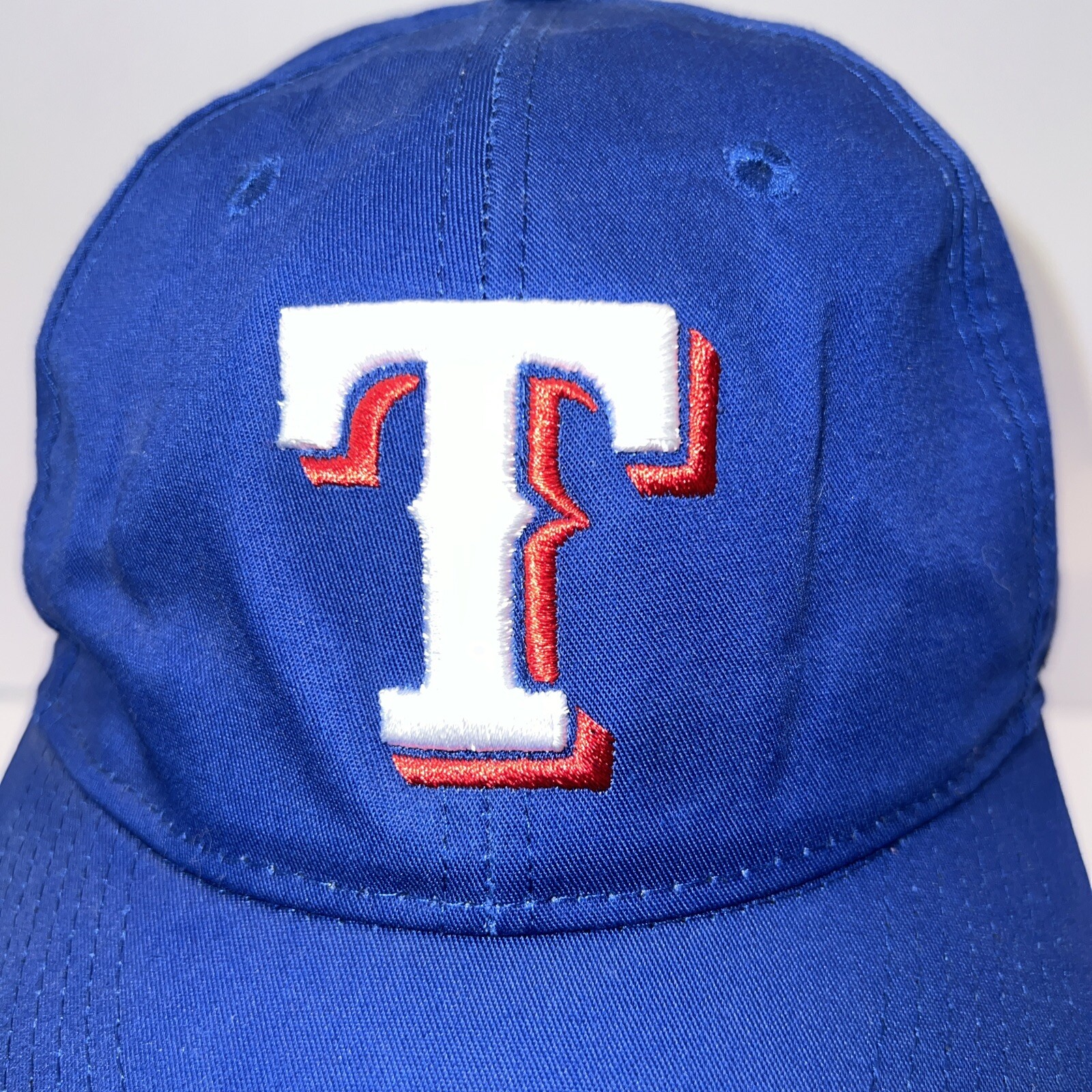 Tennesee Titans Blue with 3 D T White with Red Hat Cap Hook Loop Team MLB