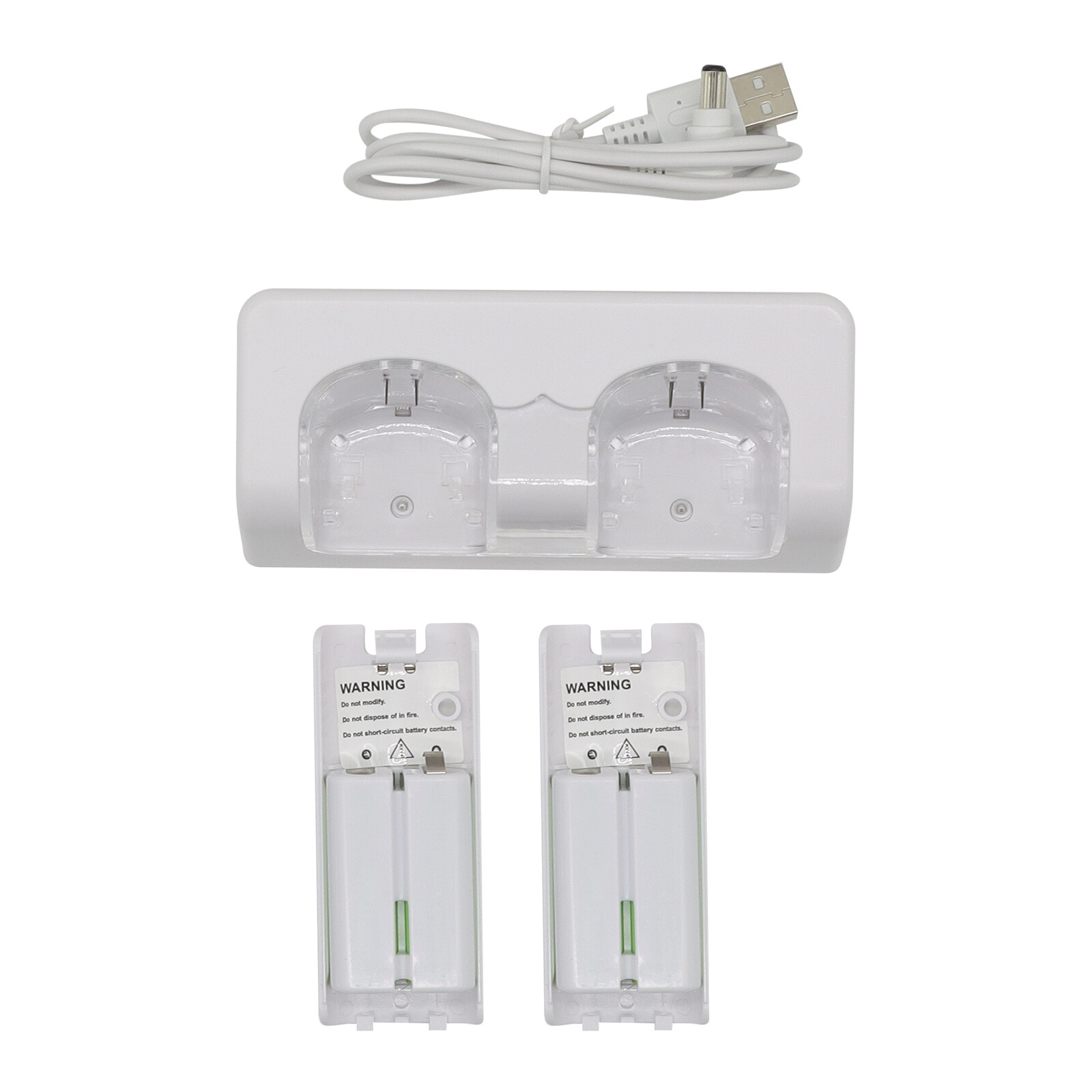 Dual Charger Charging Dock Station and Battery For Wii / Wii U Controller Remote