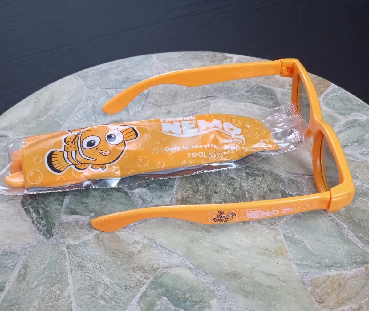 One Pair Of Finding Nemo Orange Real D 3D Kids Glasses Movie Theater TVs