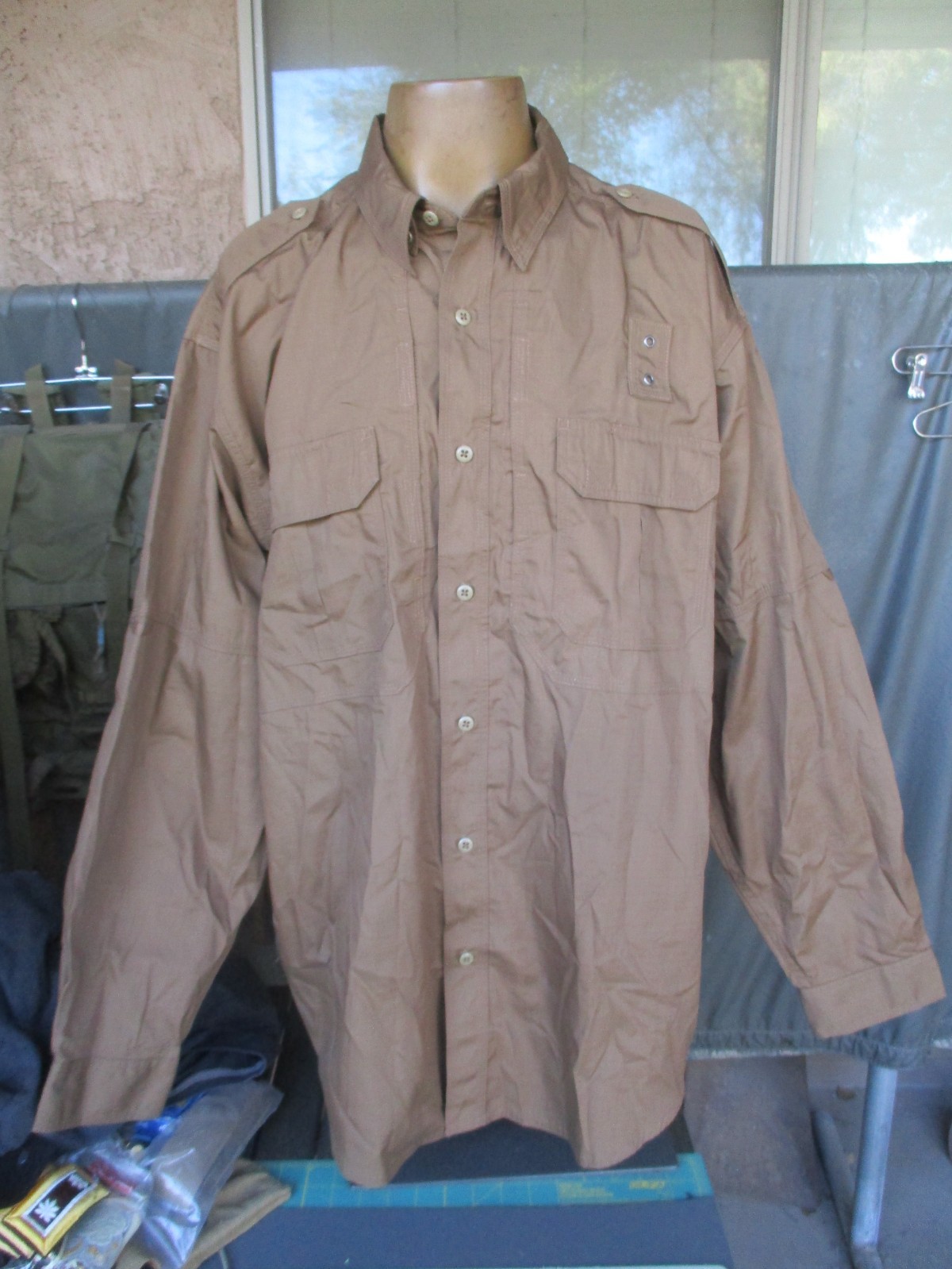 5.11 TACTICAL SERIES, Men’s Brown Duty, Uniform Shirt with Badge Holder, XL REG