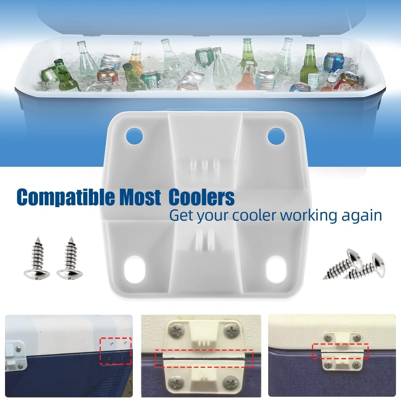 Cooler Plastic Hinges Replacement for Coleman - Replacement Hinges for Coleman
