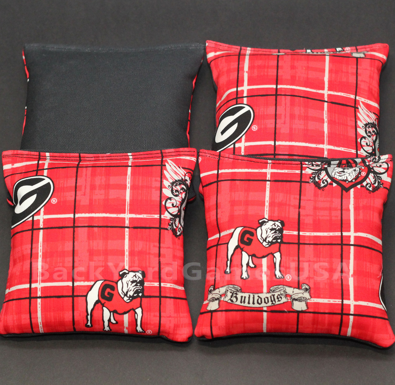 GEORGIA BULLDOGS CORNHOLE BEAN BAGS Baggo Toss Tailgate Set of 4 ACA Reg. Bags