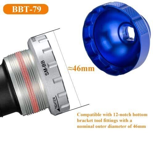 12-Notch Bottom Bracket Removal Tool, BBT-79 46mm Centerlock Tool, Compatible...