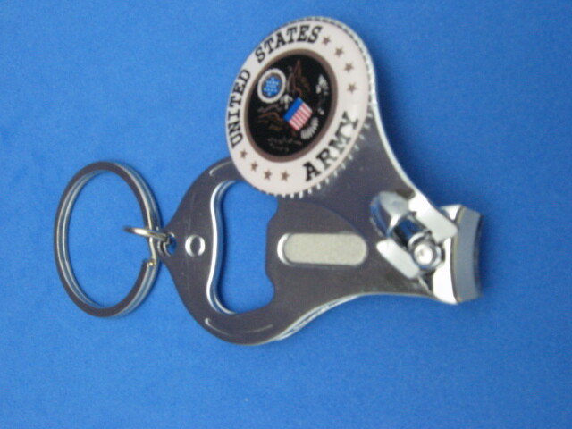 U.S. ARMY LOGO KEY RING NAIL CLIPPER BOTTLE OPENER #224