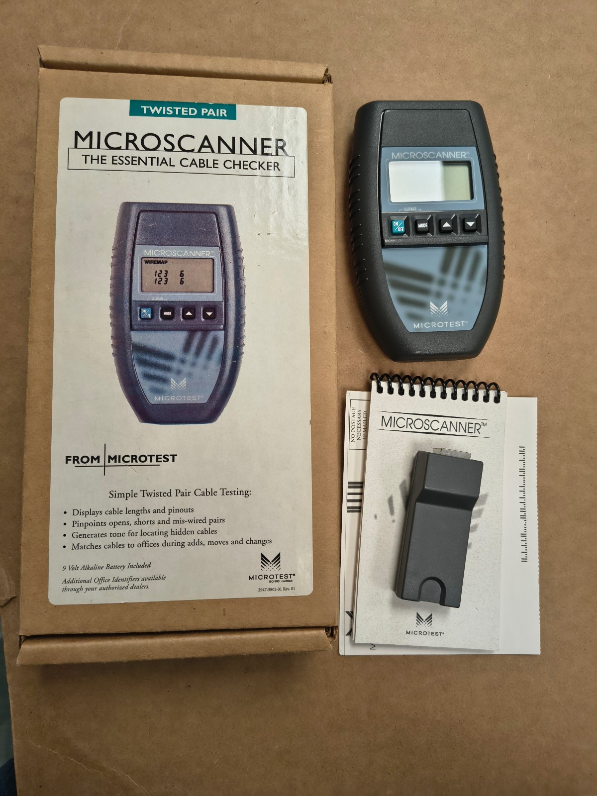 New Open BOX  Fluke Microtest Microscanner Pro Cable Tester + WIREMAP adapter