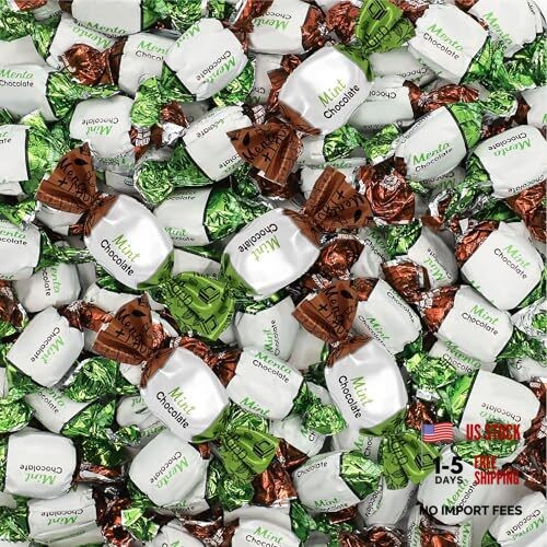 Arcor Chocolate Filled Mints Candy | 2 Pound Bag | Individually Wrapped