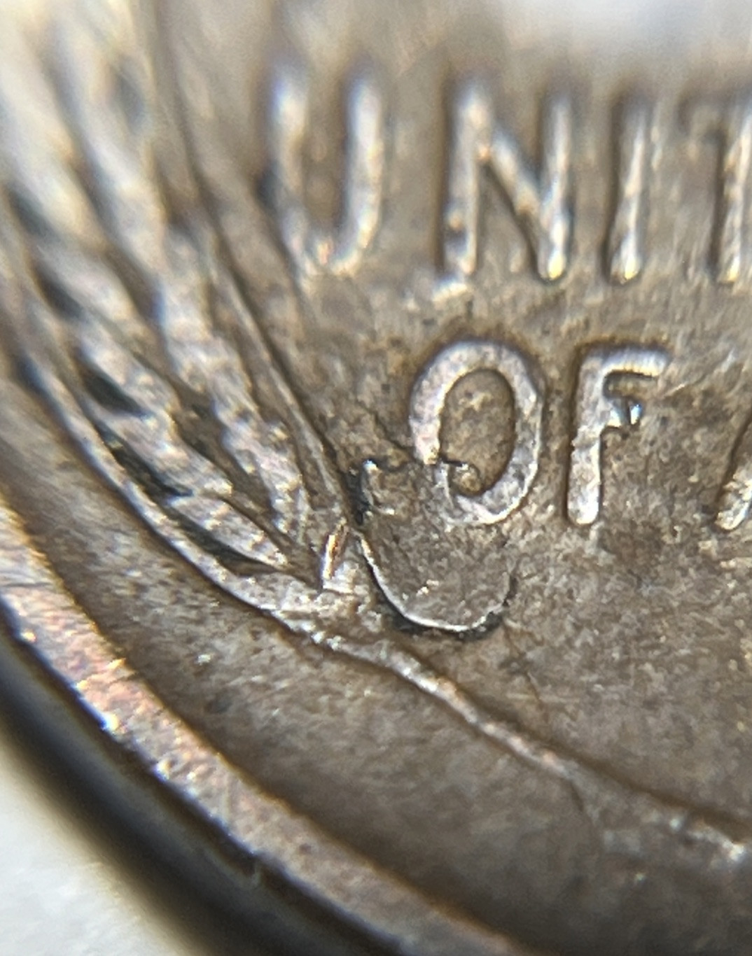 1919 P Lincoln Wheat Cent Woody Improper Alloy Error & Lamination Error Reverse