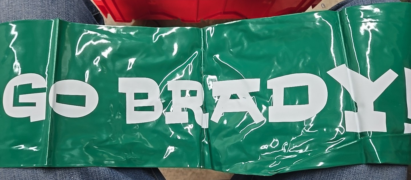 New Opened Pack Inflatable Bat: GO BRADY / JOIN THE DEW CREW, 30+" long