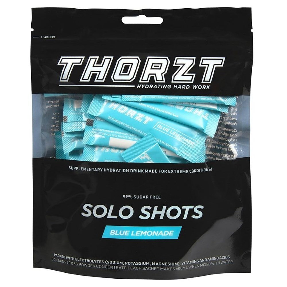 THORZT SSSFBL – 50 x 3gm Sachets Blue Lemonade Flavour Sugar Free Solo Shots