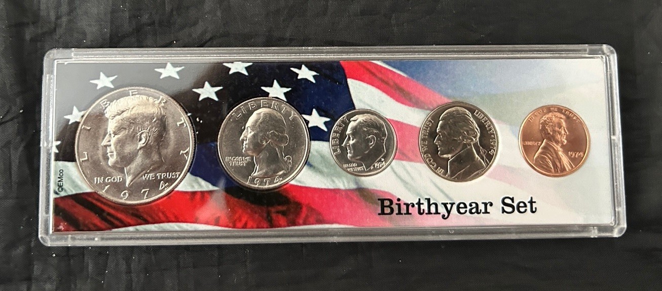1974 Birth Year Set 5 Bright Uncirculated Coins FREE SHIPPING