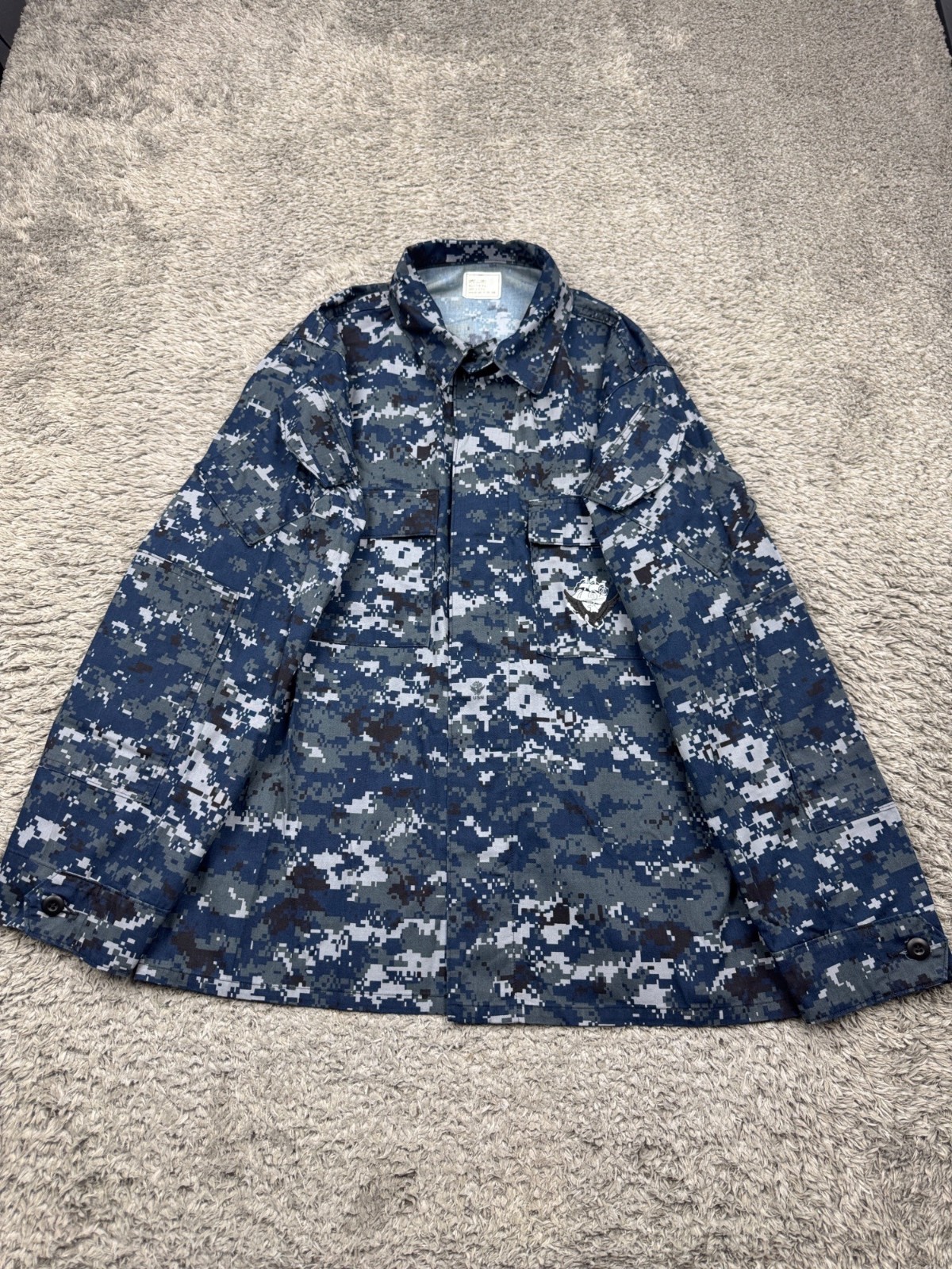 US Navy Shirt Men Large Long Digital Camo Working Blouse NWU Military Tactic