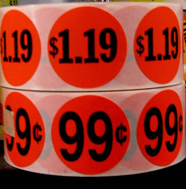 1000 1.5" ROUND RETAIL PRICE POINT PRICING LABEL STICKER BRIGHT RED POS 1 1/2"