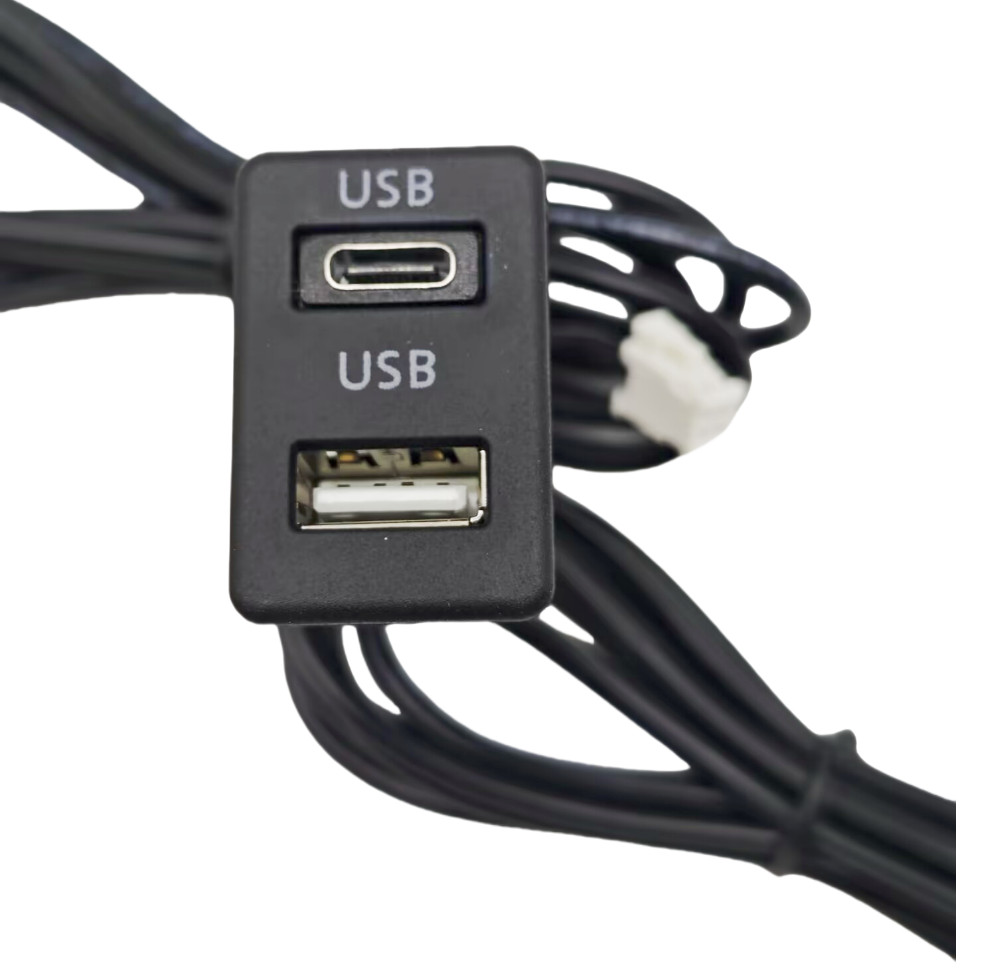 Dash Flush Mount 1.45M Panel Dual USB Extension Cable Adapter Car Accessories