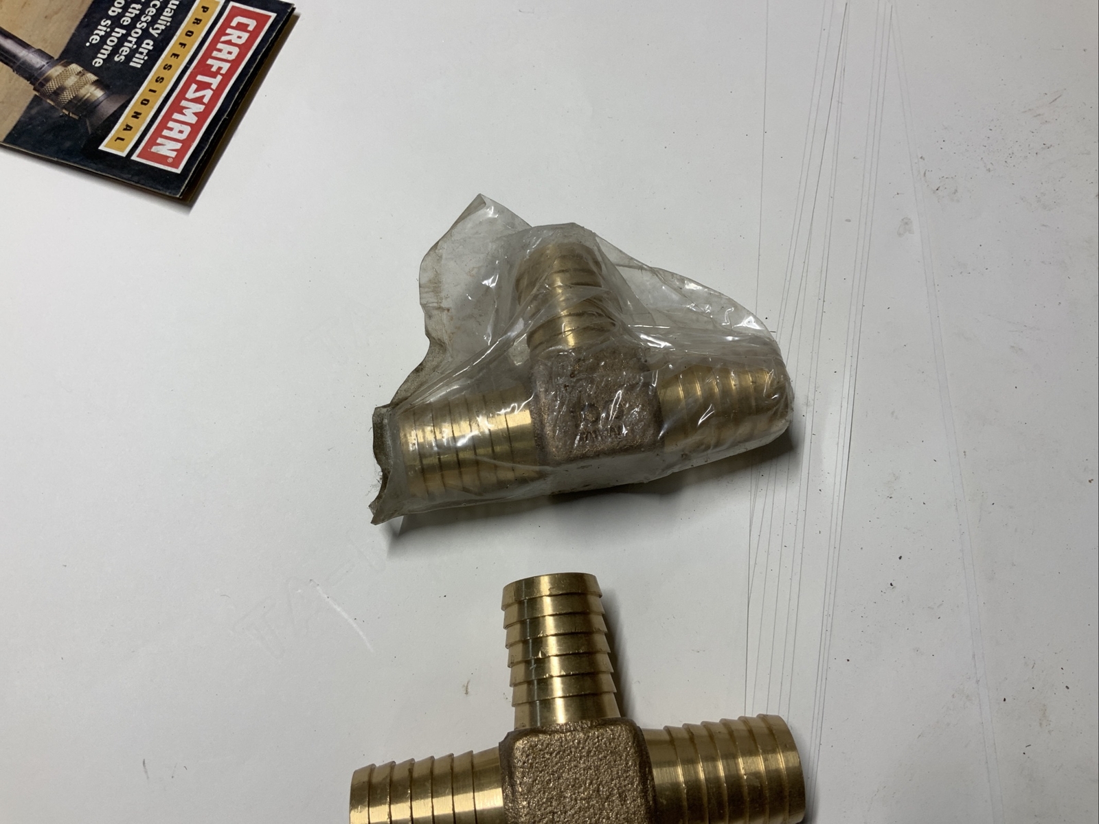 2 Brass Plumbing Tee Fitting 1 inch Barbs All Outlets Model 100