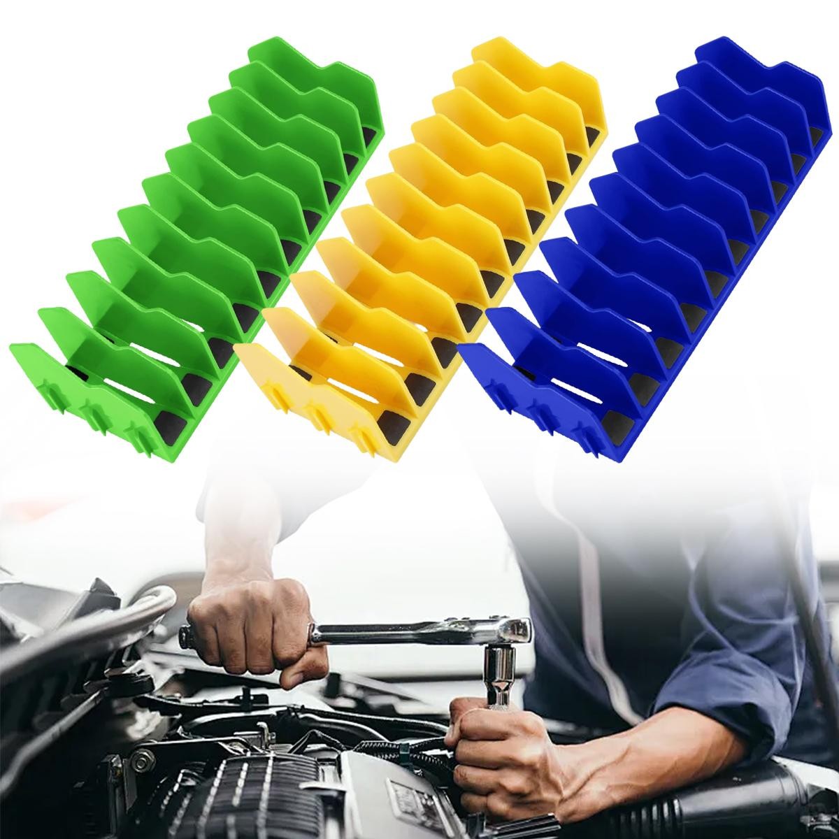 PP Tool Storage Rack with 10 Slots for Wrenches Pliers and Knives