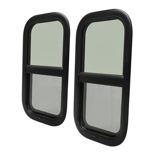 RV Window for Trailer Cargo Camper 12" W x 22" H Tinted Glass (2 pieces)