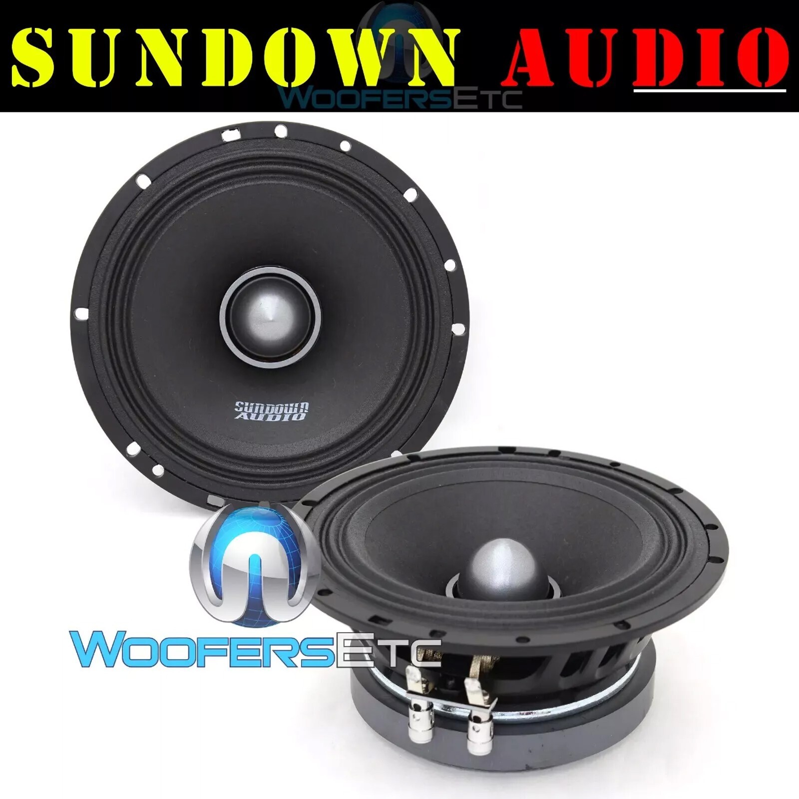 2 SUNDOWN AUDIO LCMR-6.5 PRO AUDIO 6.5" 100W RMS 4-OHM MIDRANGE SPEAKERS NEW