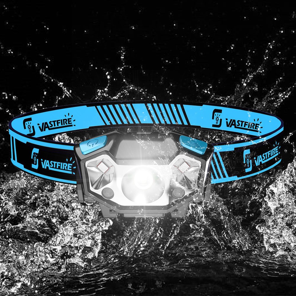 Mini LED Wave Sensor Headlamp Head Torch Red Light USB Rechargeable Work Lamp US