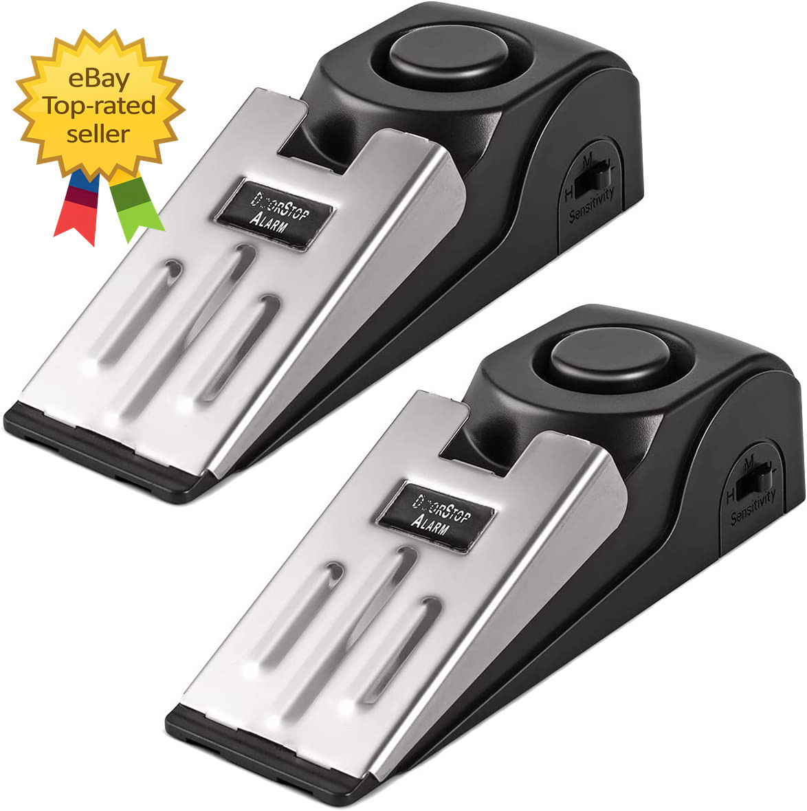 Door Stop Alarm 120DB Siren Portable Security Door Stopper for Home Travel 2Pack
