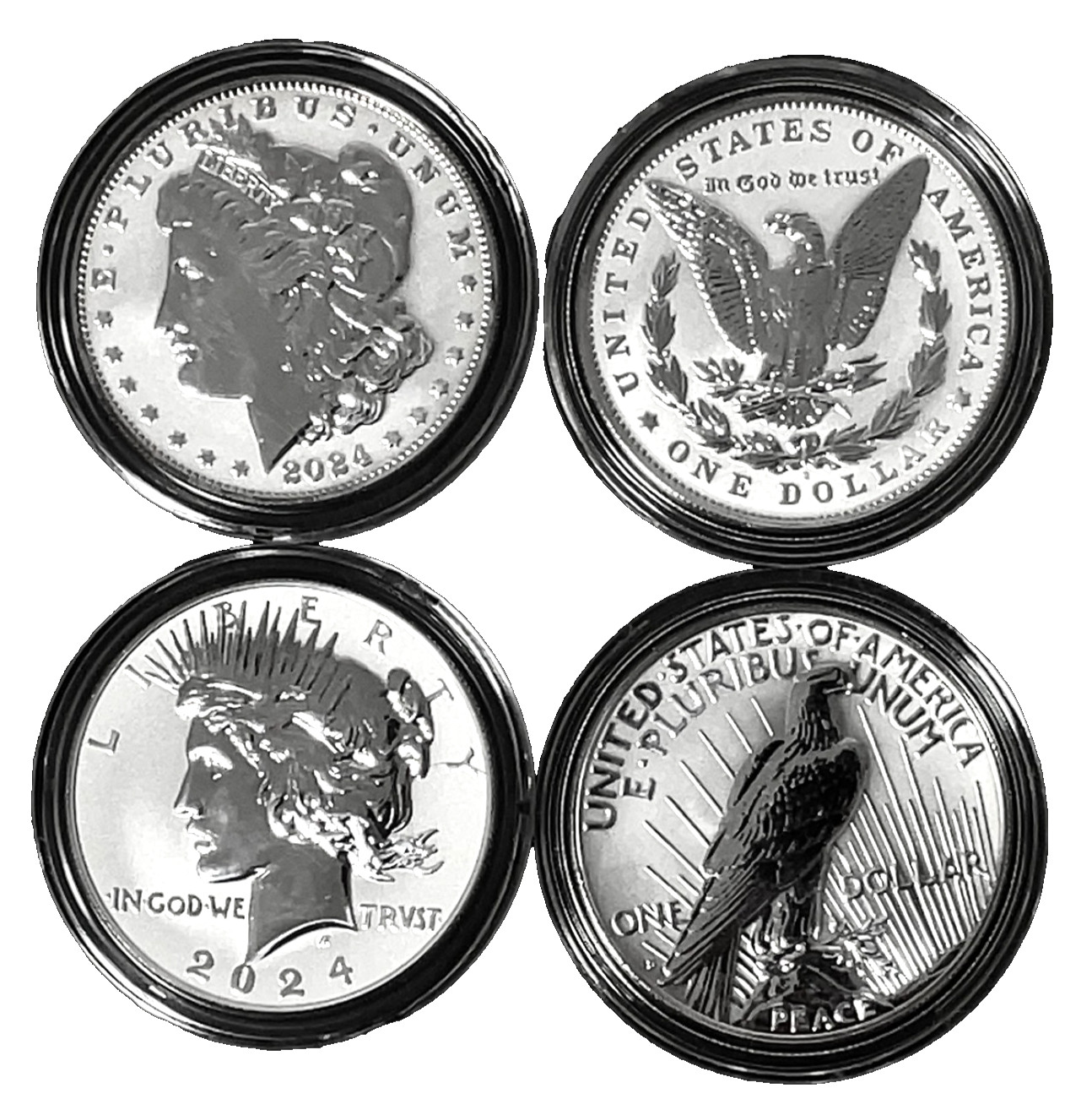 2024 (S) Morgan and Peace Dollar 2-Coin Reverse Proof Set .999 Silver Coins Only