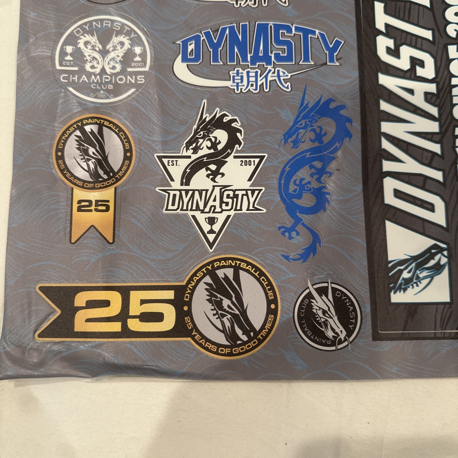 Dynasty Paintball Vtg Sticker Sheet