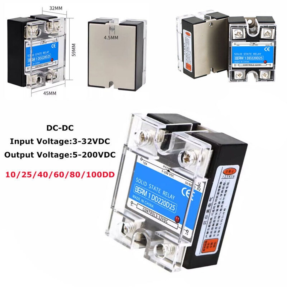 Long for service Life Single Phase Solid State Relay 10A~120A 3 32VDC 5 200VDC