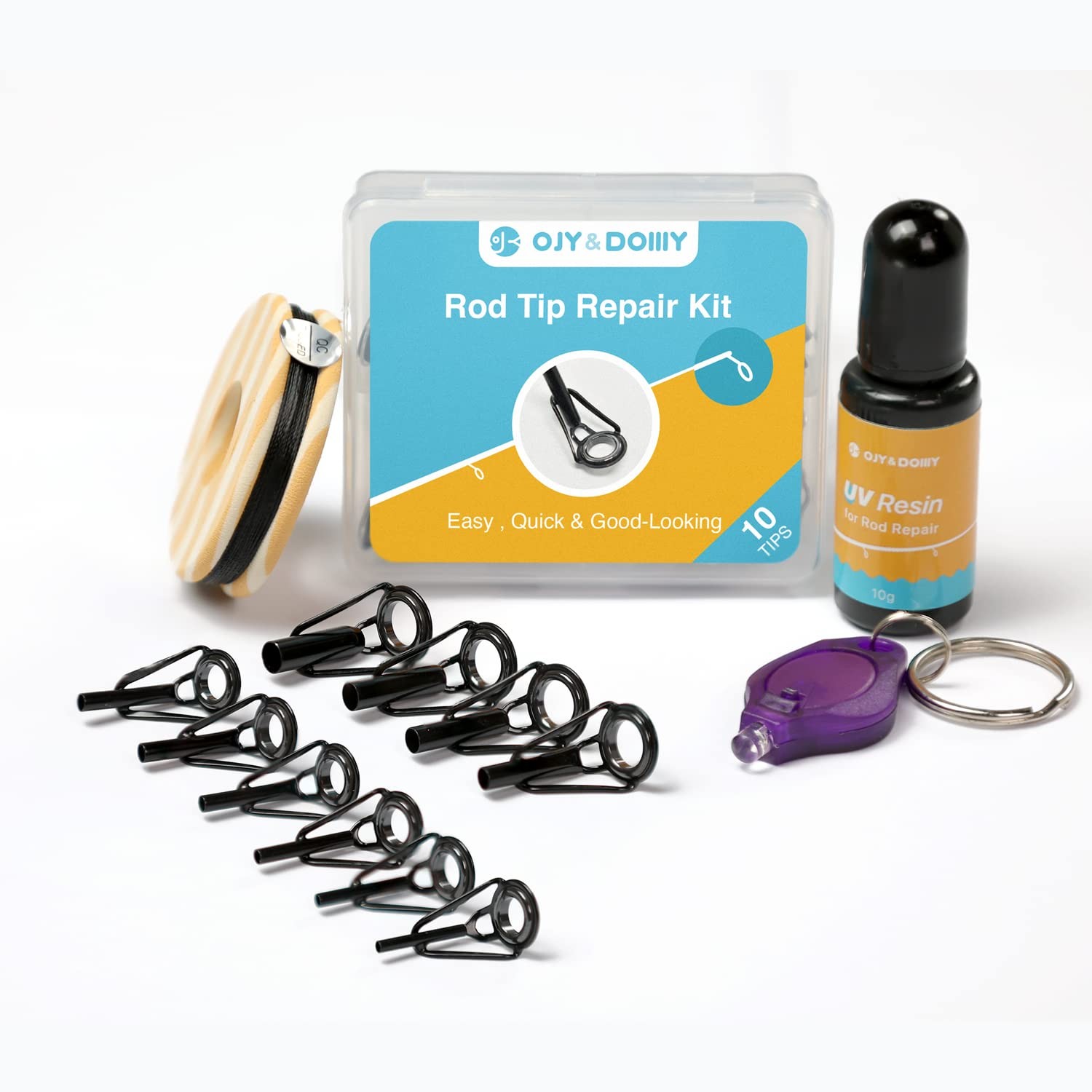 Fishing Rod Tip Repair Kit with Glue, Complete Large, Quick Fix
