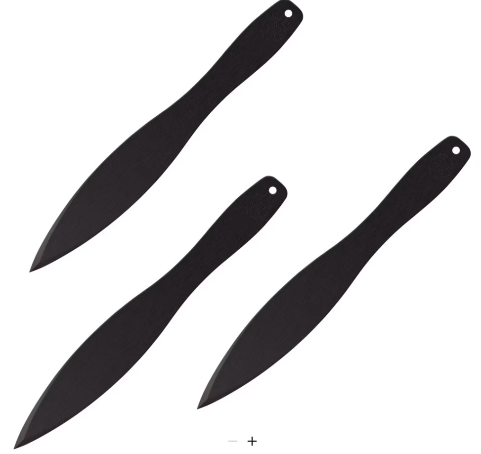 Cold Steel Throwing Knives 8" Dagger Black Blade 420SS 3PACK