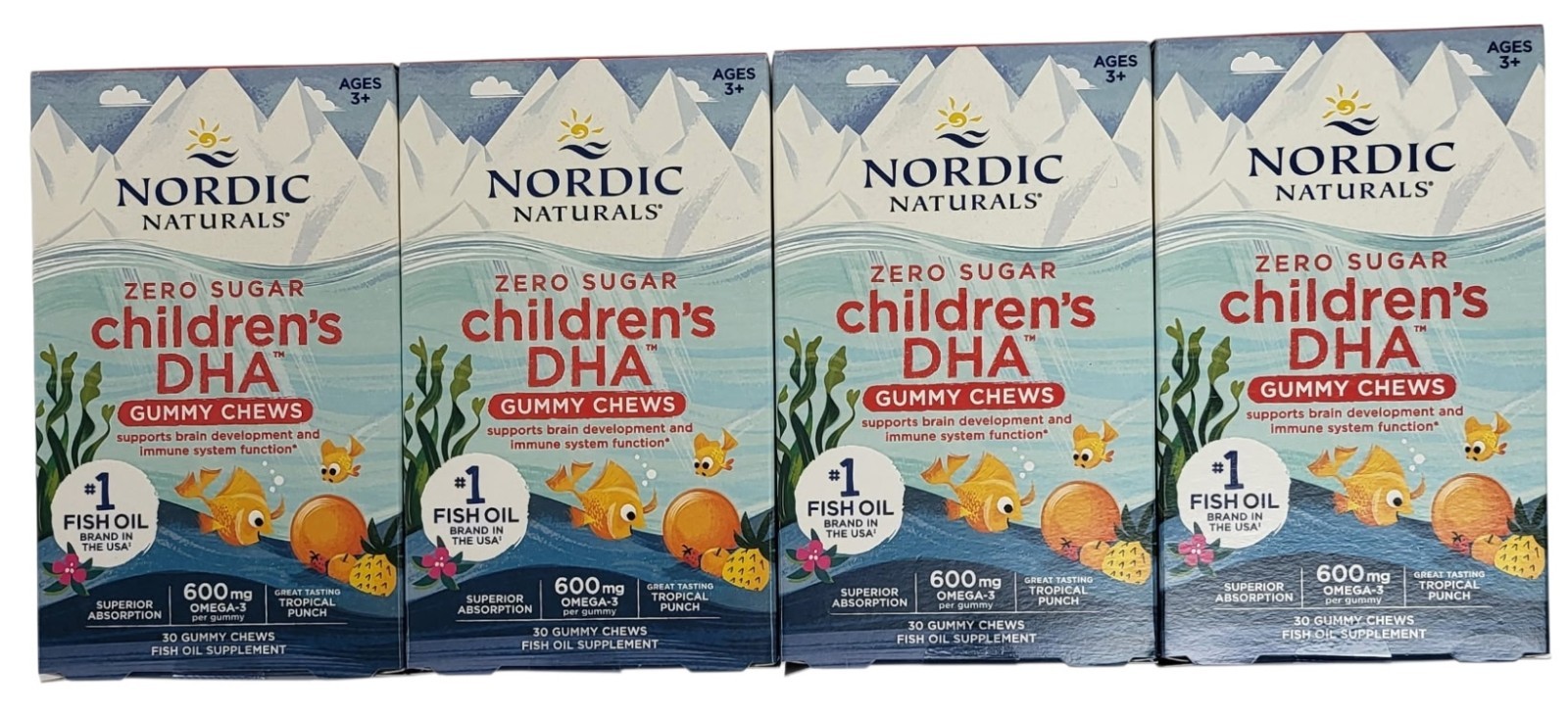 (4 BOXES OF 30CT) Nordic Naturals Childrens Omega-3s DHA Chewy Gummies EXP 1/27