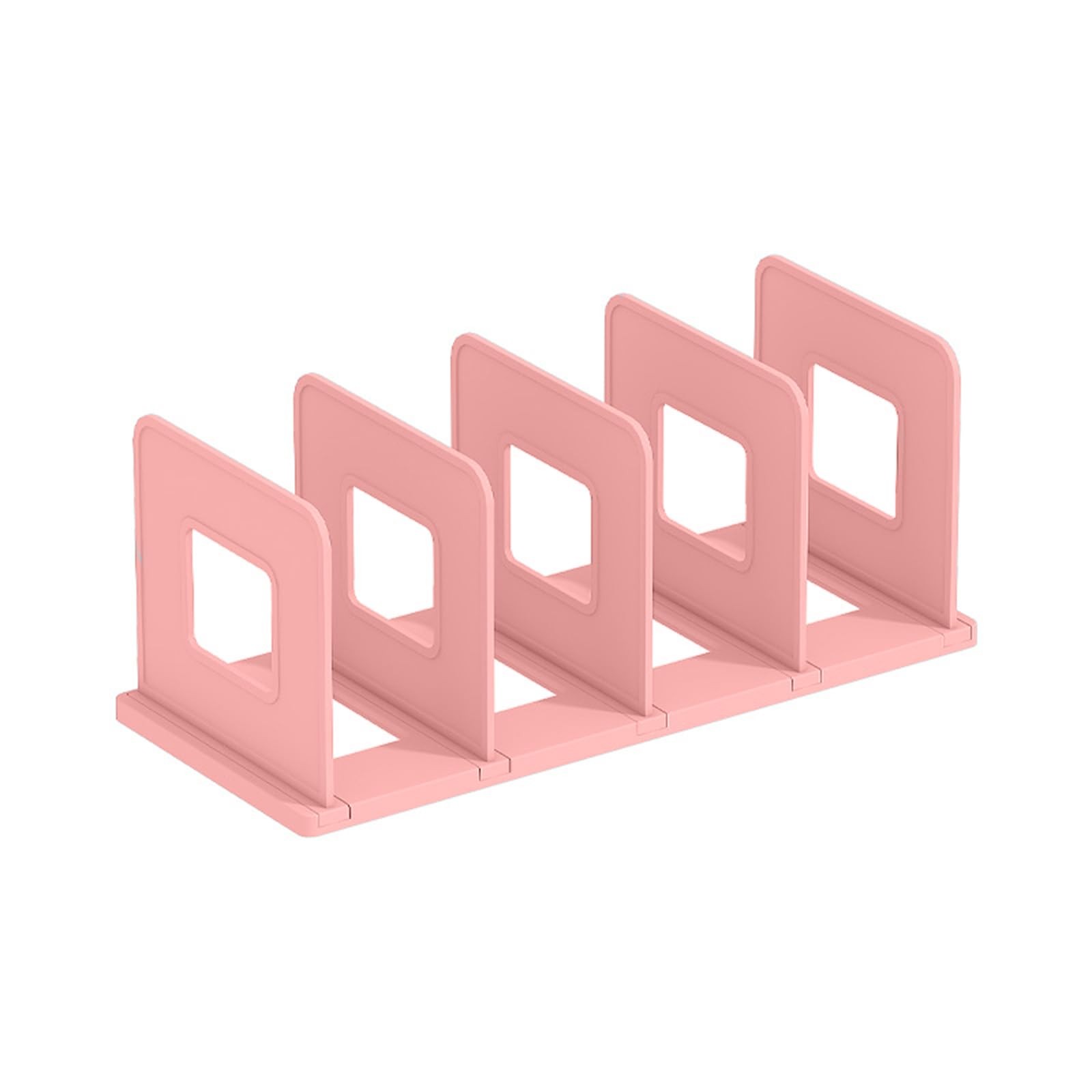 4 PCS Desktop File Sorter Organizer Thickened Plastic Magazine Rack Pink
