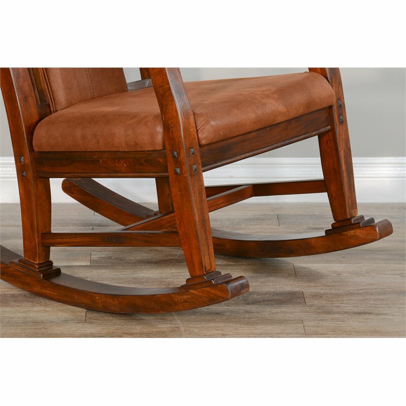 Sunny Designs Santa Fe Farmhouse Mahogany Wood Rocking Chair in Dark Chocolate
