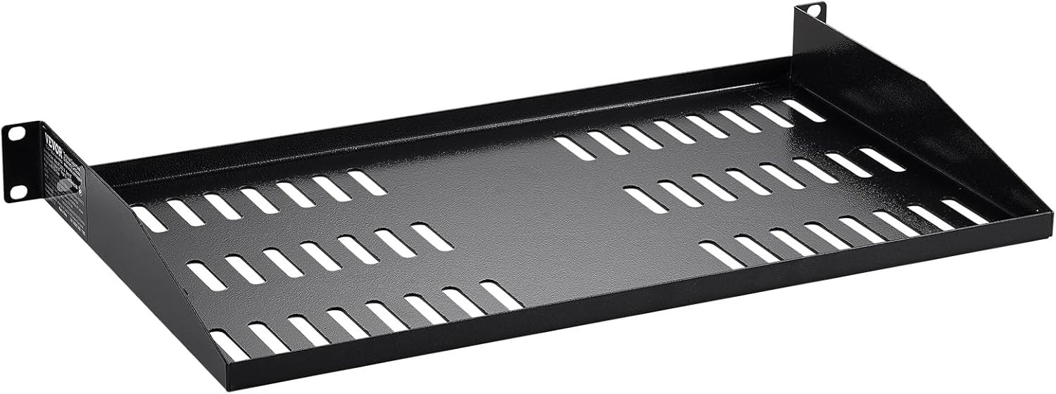 Vented 1U Server Rack Shelf - 2PCS, Ideal for Organizing 19" Network Equipment