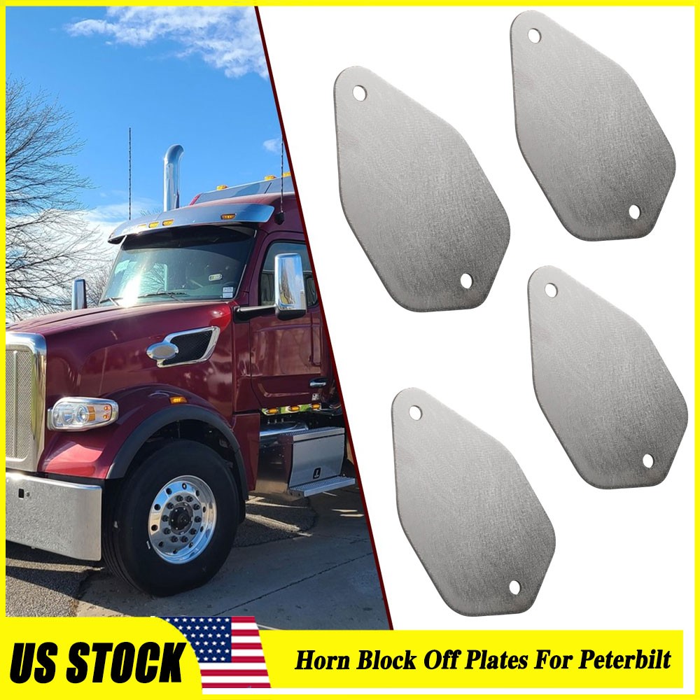 4x For Peterbilt Cab 379 389 387 Truck Roof Cab Horn Block Off Plates Panel Kit