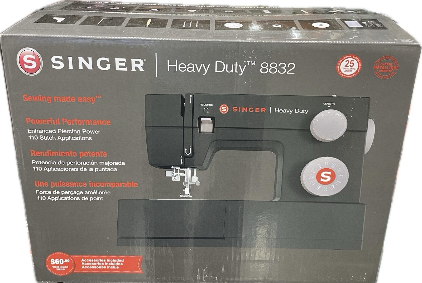 SINGER Heavy Duty 8832 Sewing Machine Black 32 Stitches/110 Stitch Applications