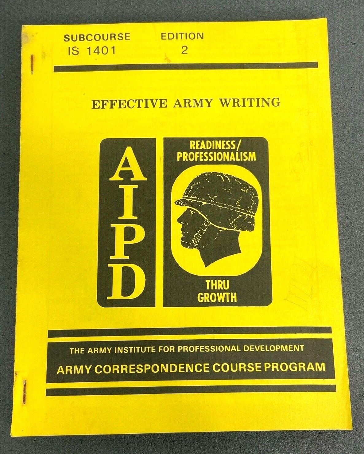 1982 US Army Effective Writing Correspondence Coarse Workbook