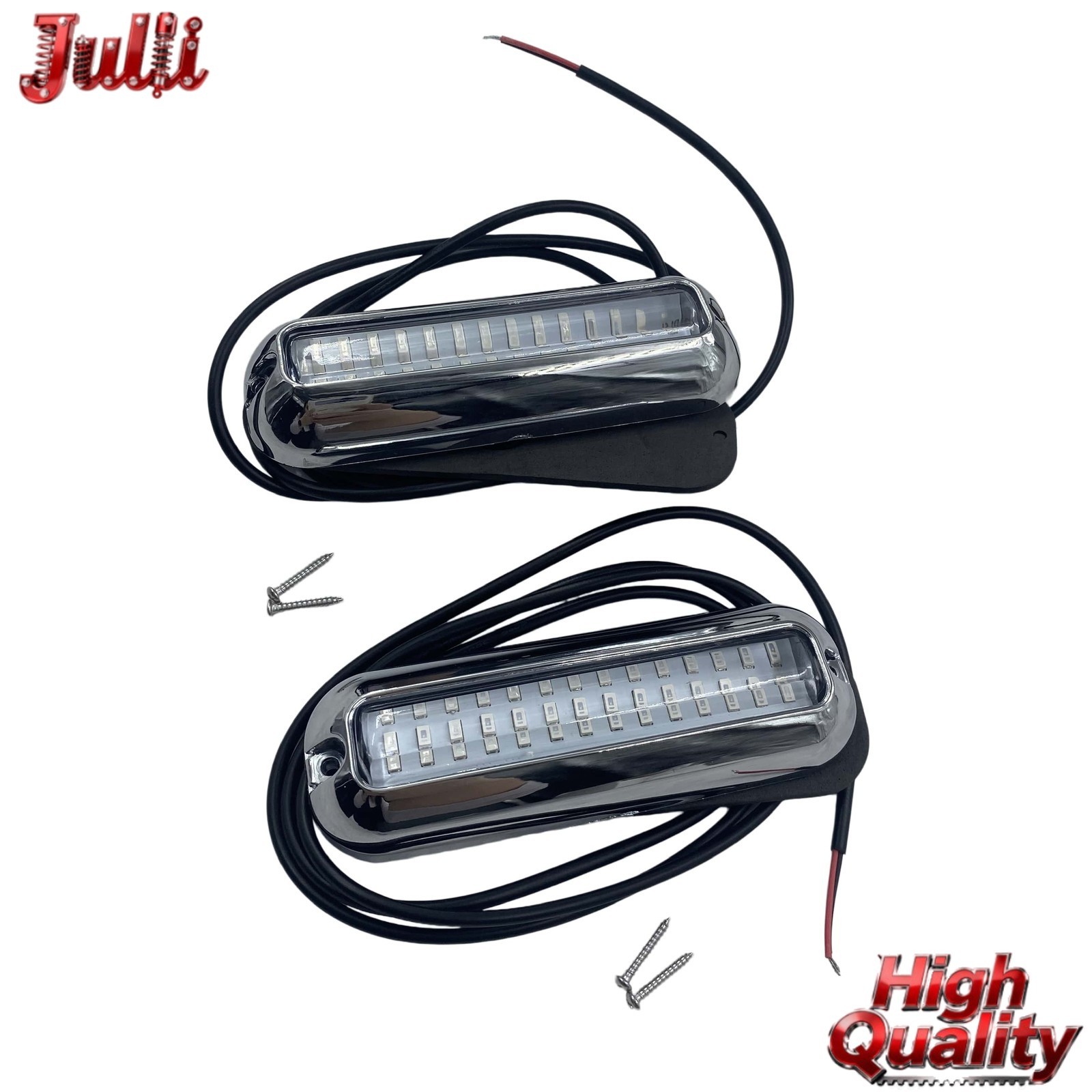 2x Blue 42 LED High Intensity Boat Marine Underwater Lights 316 Stainless Steel