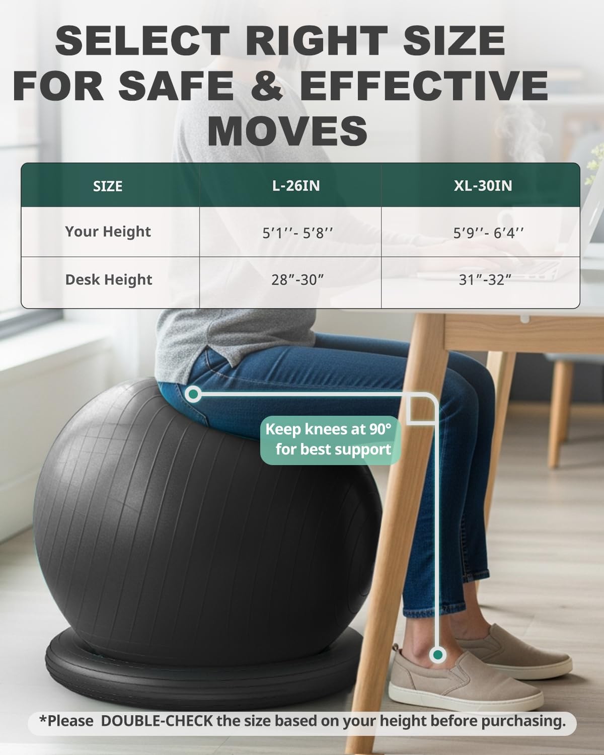 Exercise for Office Desk, Yoga Chair to Relieve Back Pain, Stability & Fitnes...