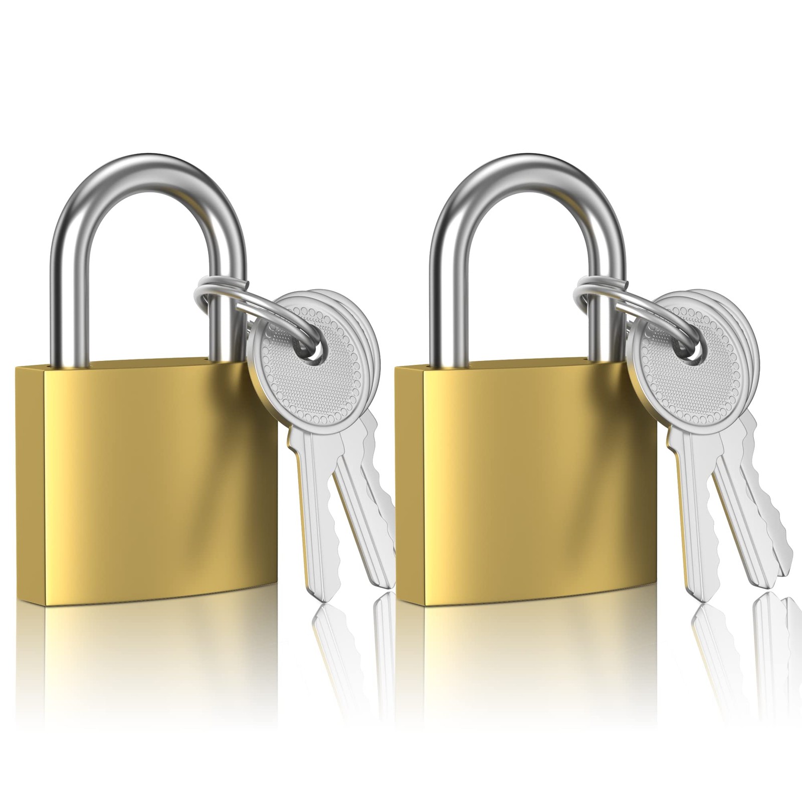 2 Pack Small Keyed Padlocks Luggage Gym Locker Lock Hardened Alloy with Keys