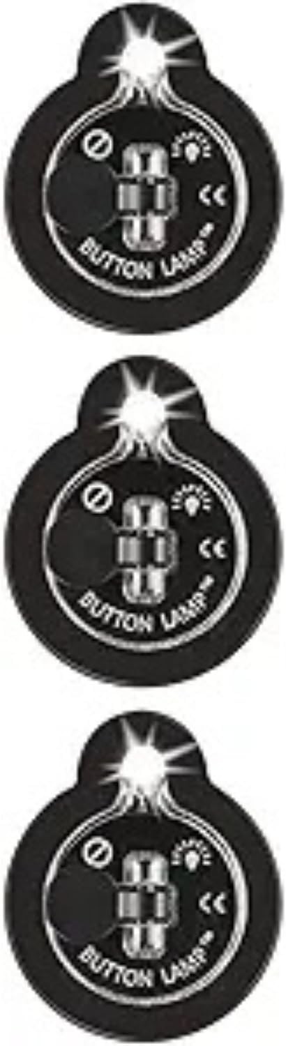 Panthervision Stick On LED Button Lights - (Pack of 3) Battery 3-Pack, Black