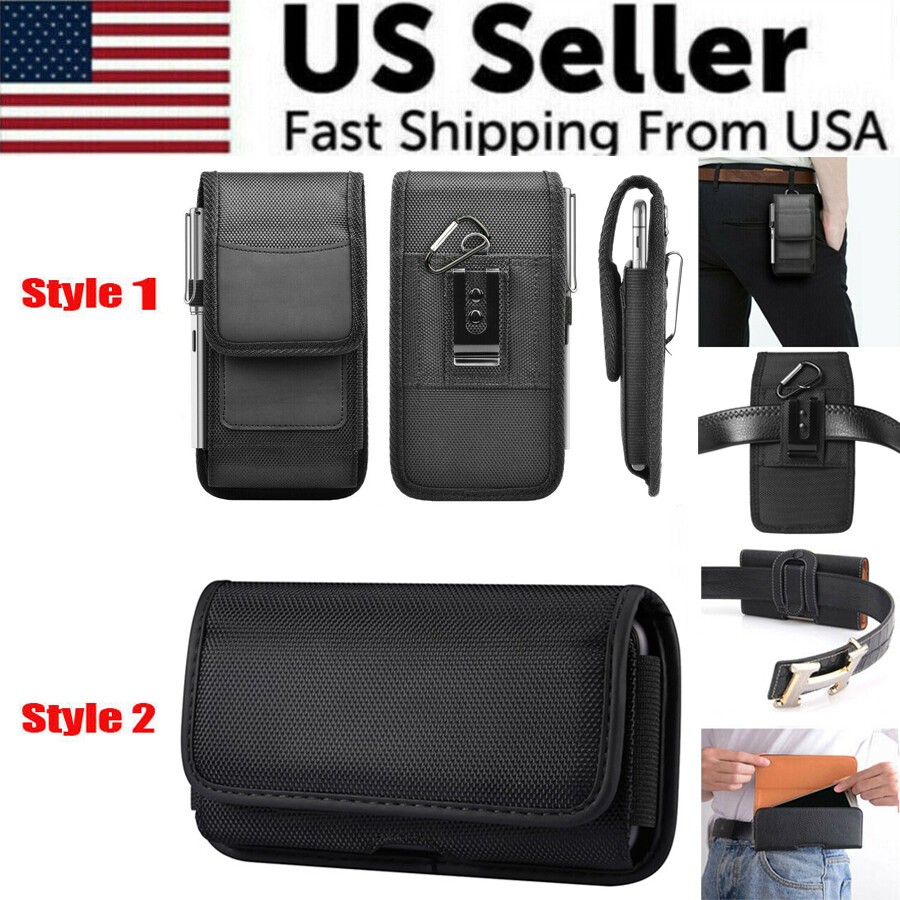 For Samsung A57 A37 A07 A17 A16 A15 Nylon Belt Clip Holster Carrying Pouch Case